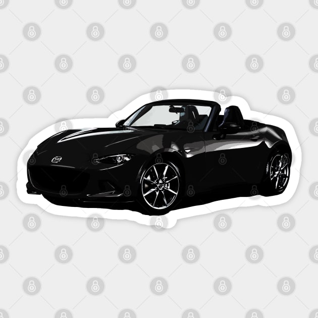 Miata MX5 IV BLACK Sticker by CharlieCreator